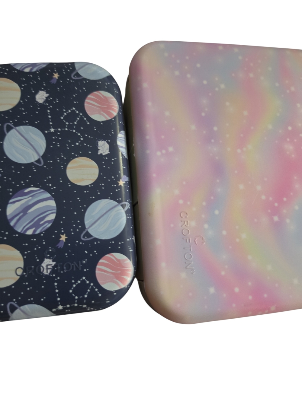3 Pre-owned Bento Boxes 2 Blue Space And One Pink Galaxy - Picture 3 of 3